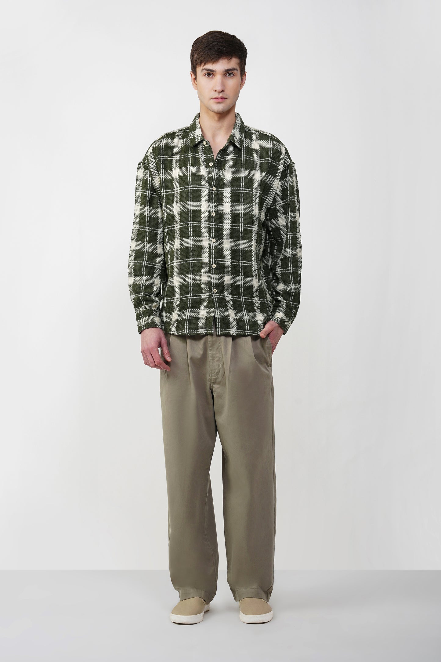 JUTE COTTON CHECK SHIRT