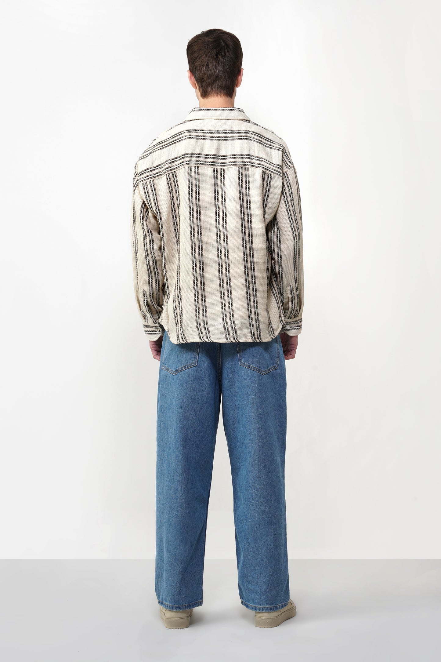 DOWN SHOULDER STRIPE SHIRT