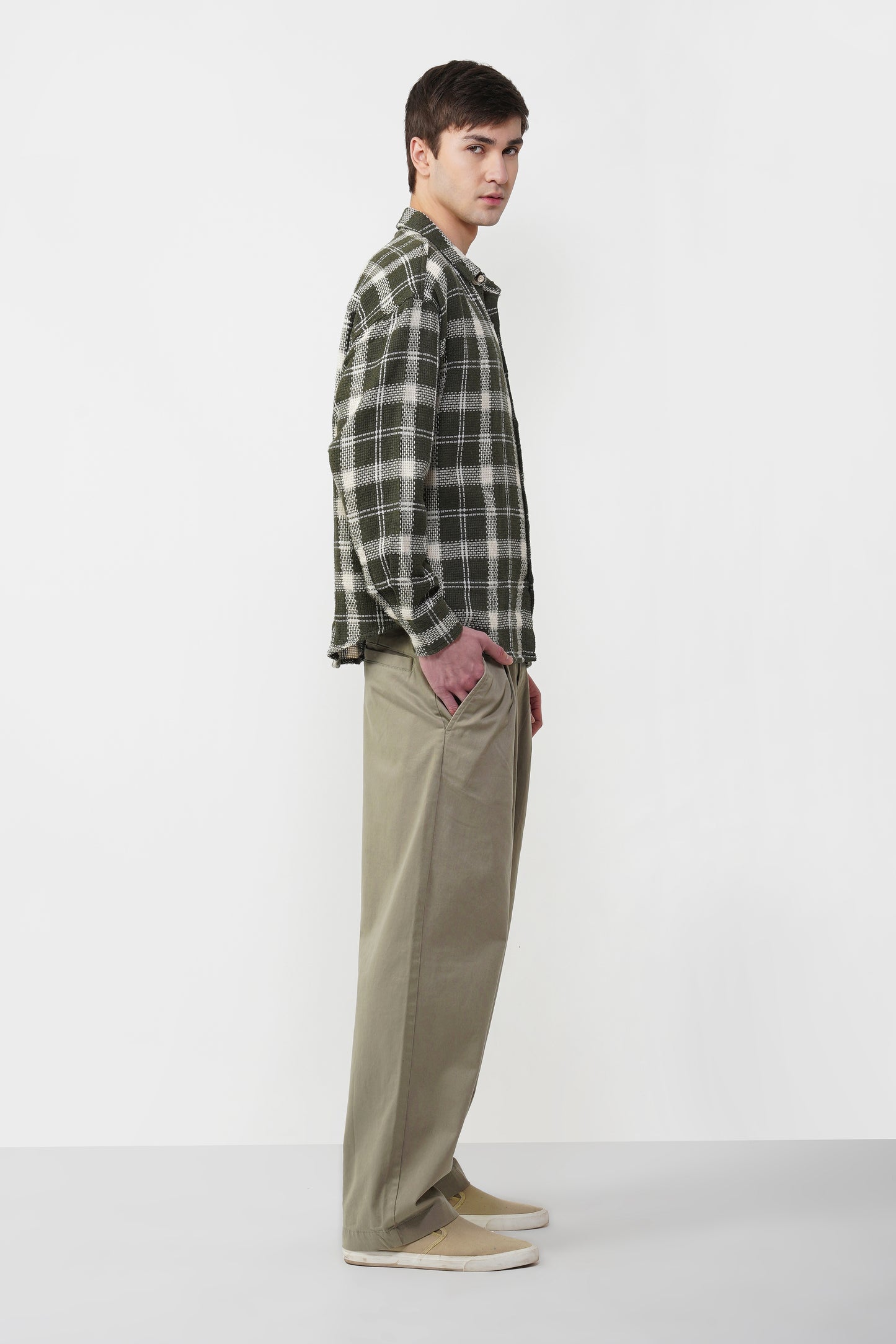 JUTE COTTON CHECK SHIRT