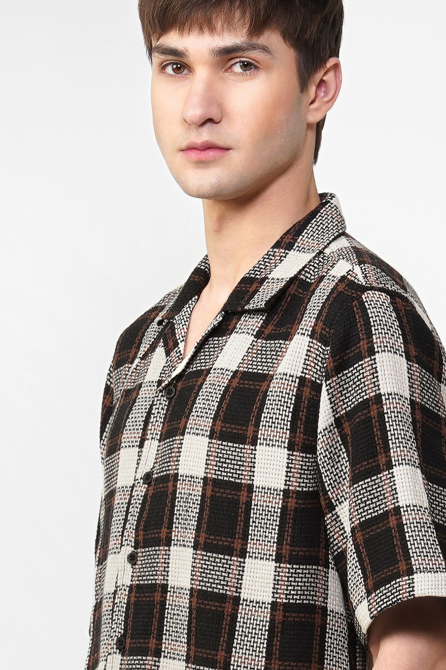 JUTE COTTON CHECK SHIRT