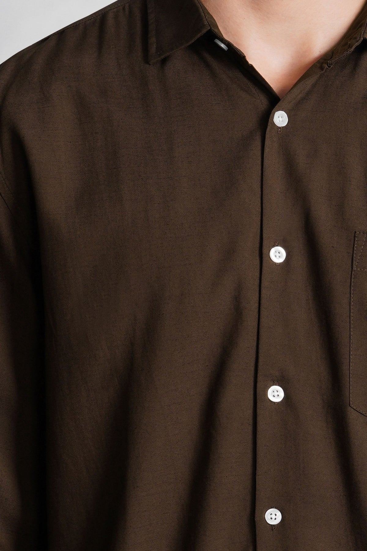 REGULAR FIT VISCOSE LINEN SHIRT