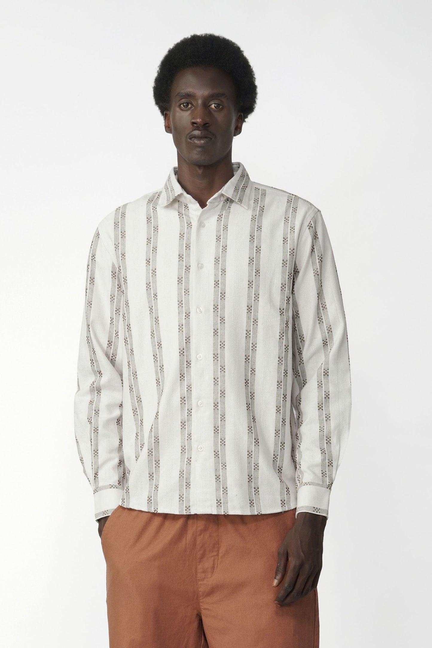 BOLD STRIPED TEXTURED SHIRT