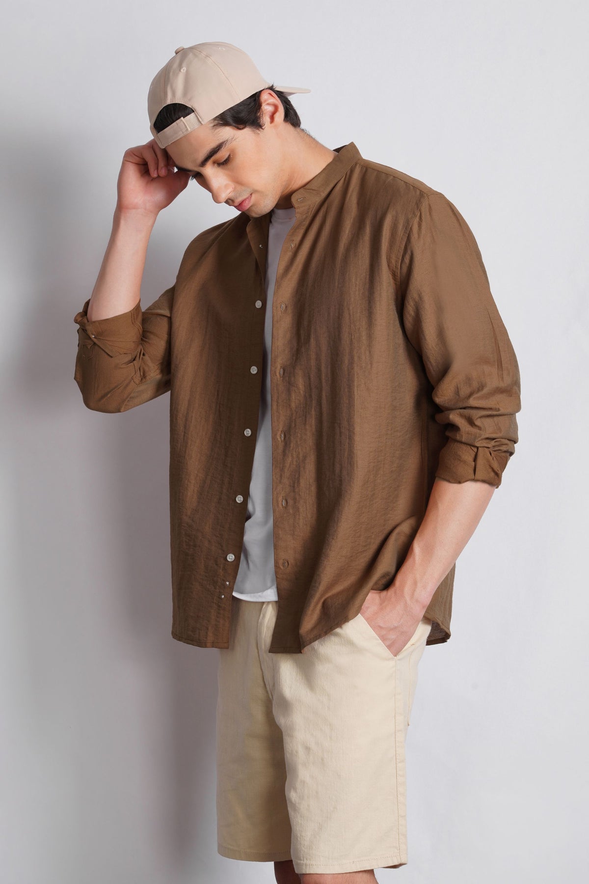 MANDARIAN COLLAR SHIRT