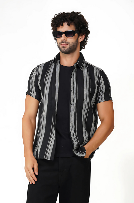 TEXTURED WAFFLE SHIRT - ROUIS