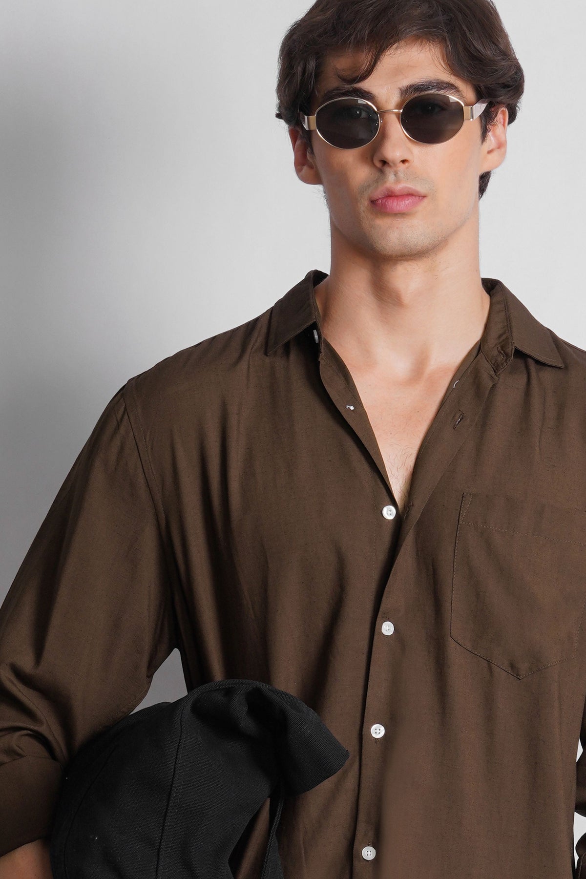 REGULAR FIT VISCOSE LINEN SHIRT