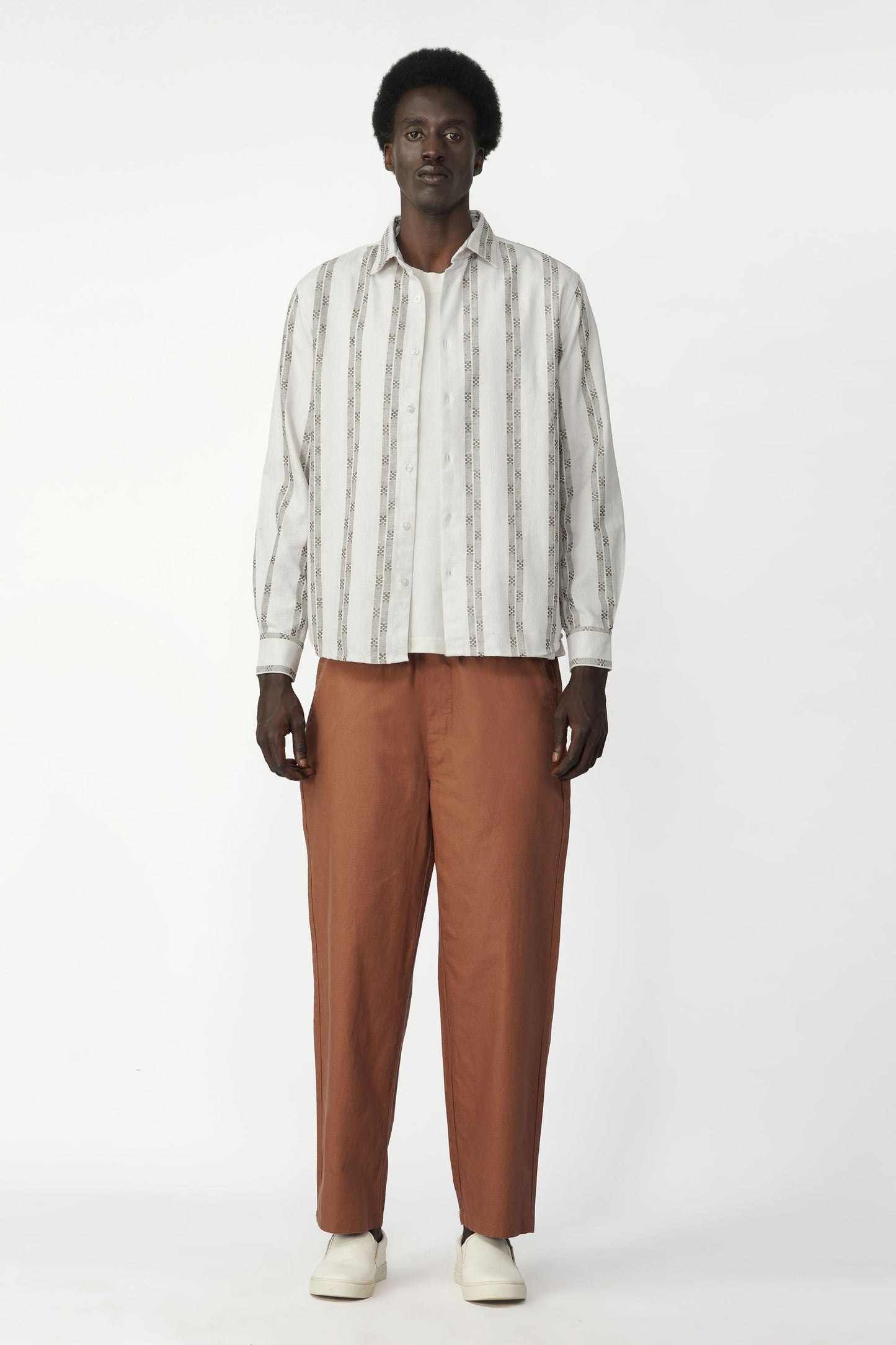 BOLD STRIPED TEXTURED SHIRT