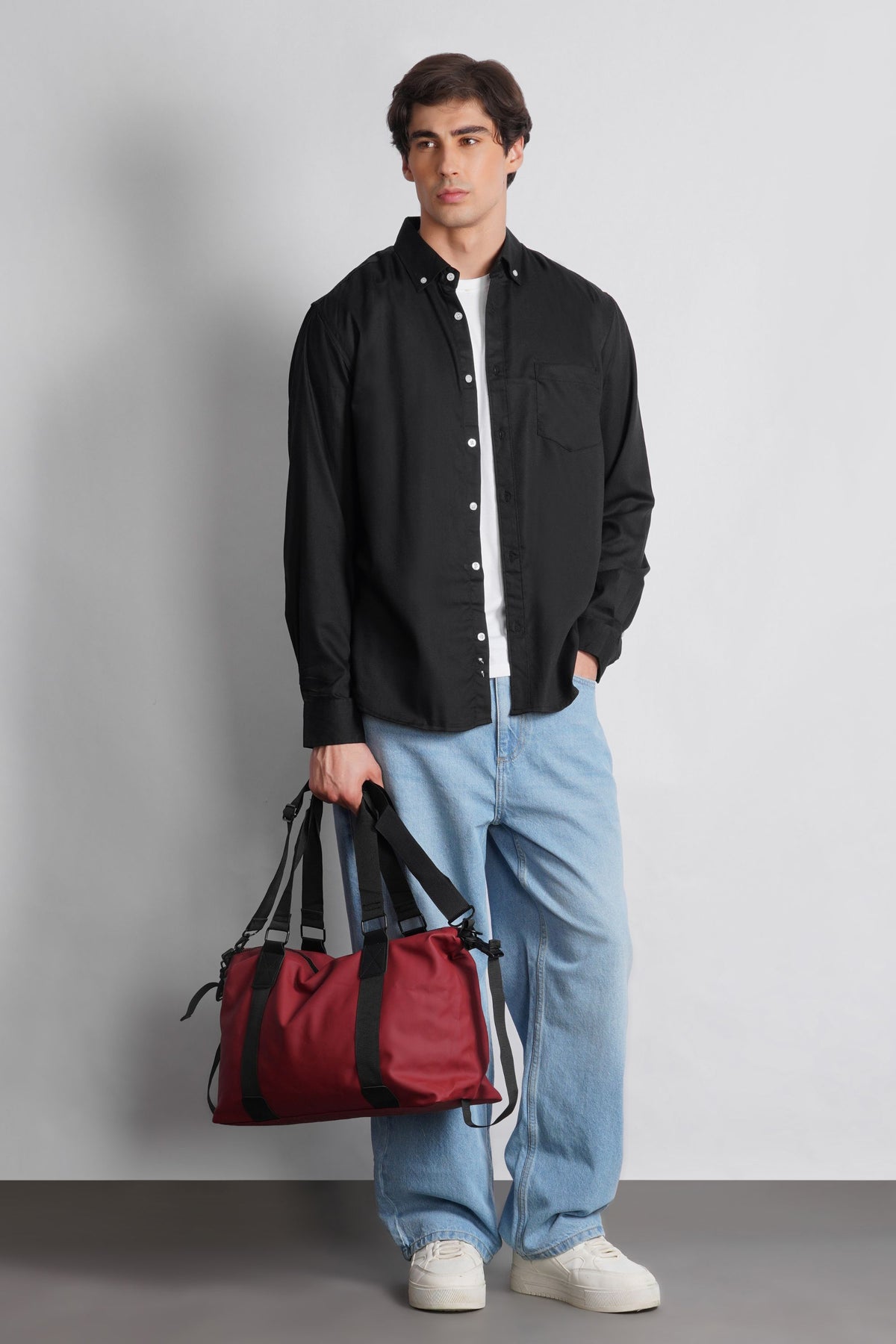 BUTTON DOWN MICRO TEXTURED SHIRT