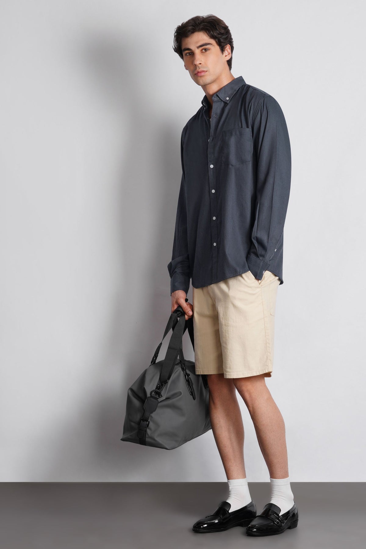 BUTTON DOWN MICRO TEXTURED SHIRT