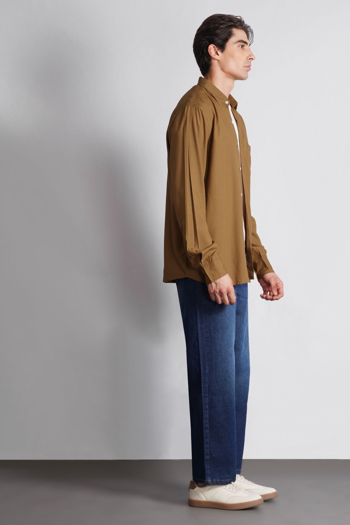 REGULAR FIT VISCOSE LINEN SHIRT