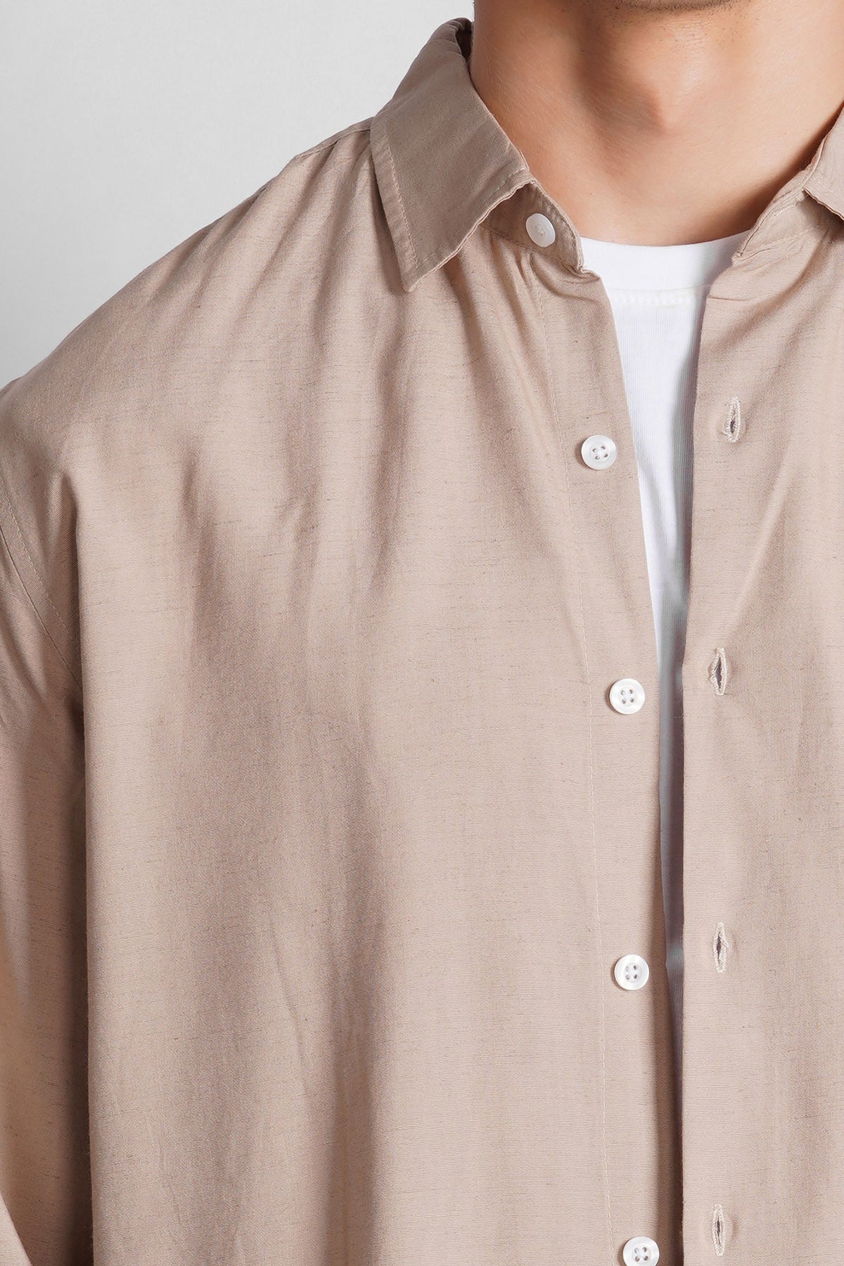REGULAR FIT VISCOSE LINEN SHIRT